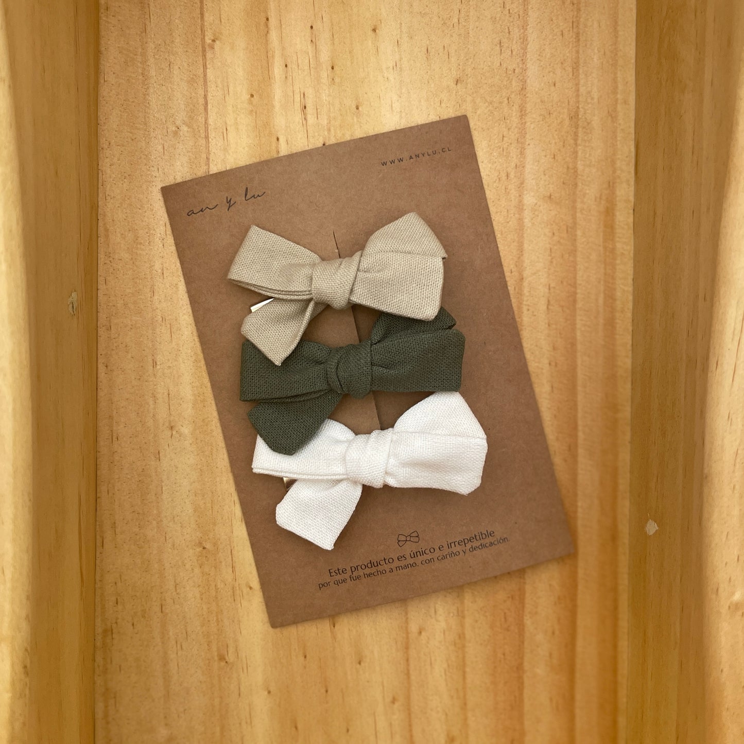 Pinches Teté de lino (3 unidades)