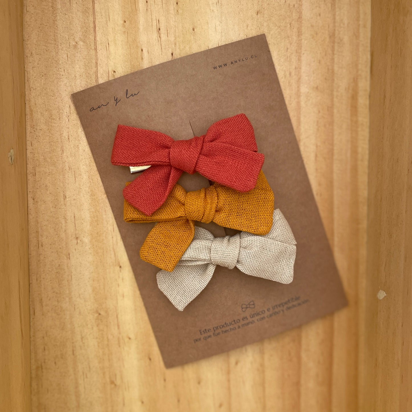 Pinches Teté de lino (3 unidades)