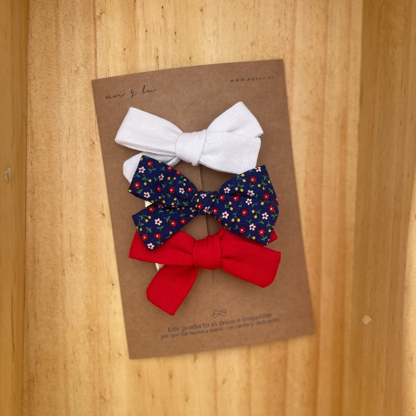 Pinches Teté de lino (3 unidades)