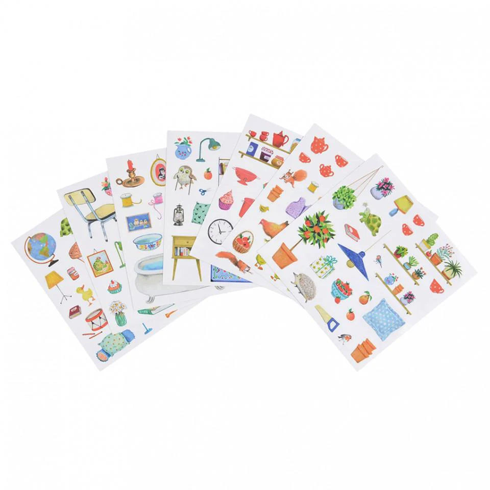 Libro para pintar y de Stickers Le Grand Familie